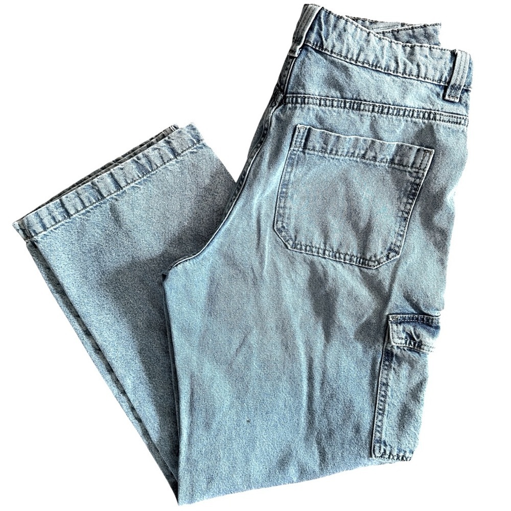 H&M Divided Cargo Jeans Mid Rise Straight Leg Utility Denim Size 6 - Picture 12 of 12